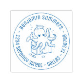 大胆不敵なタコの宝庫の住所 セルフインキングスタンプ (デザイン)