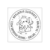 大胆不敵なタコの宝庫の住所 ラバースタンプ (インプリント)