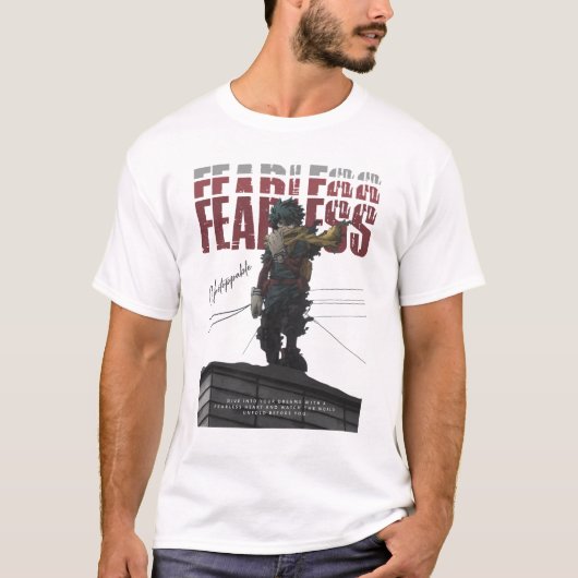 大胆不敵なモチベーション・アニメデザイン Tシャツ (正面)