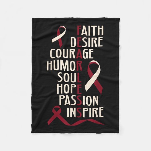 大胆不敵な口腔がん認識度 フリースブランケット (正面)