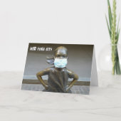 大胆不敵な女の子が顔マスクを着て – NYC Hカード カード (正面)