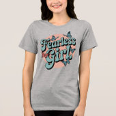 大胆不敵な女の子レトロサークルバタフライシャツ トライブレンドＴシャツ (正面)