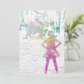 大胆不敵な少女（水彩画） サンキューカード (スタンド正面)