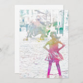 大胆不敵な少女（水彩画） サンキューカード (正面/裏面)