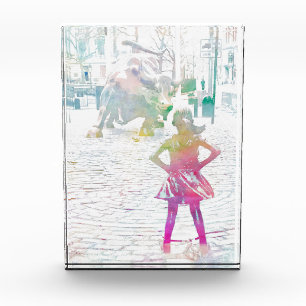 大胆不敵な少女(水彩画) フォトブロック