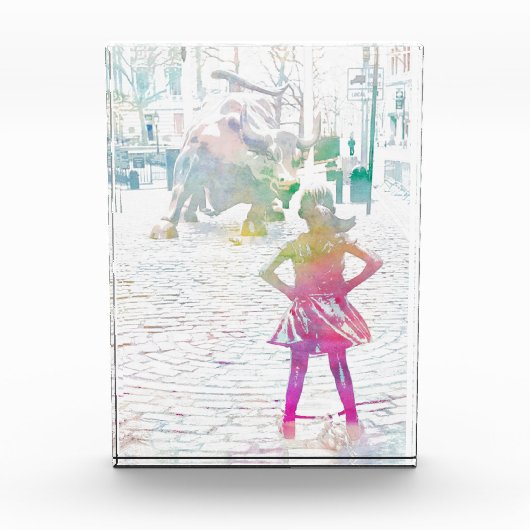 大胆不敵な少女（水彩画） フォトブロック (正面)