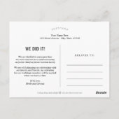 大胆不敵な愛結婚の発表葉書 ポストカード (裏面)