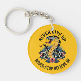 大胆不敵な精神はっきりした:ヘビとバラのアートワーク キーホルダー