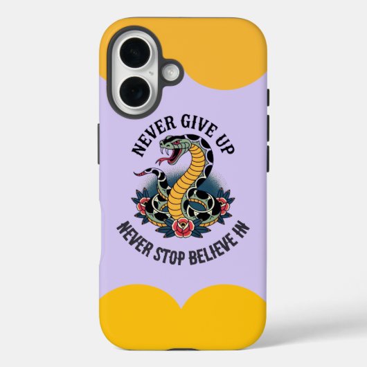 大胆不敵な精神はっきりした：ヘビとバラのアートワーク Case-Mate iPhoneケース (裏面)