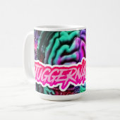 大胆不敵な頭脳の鼓動がマグカップ コーヒーマグカップ (正面左)