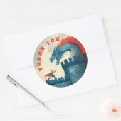 大胆不敵な騎士とドラゴンバースデーパーティー ラウンドシール (封筒)