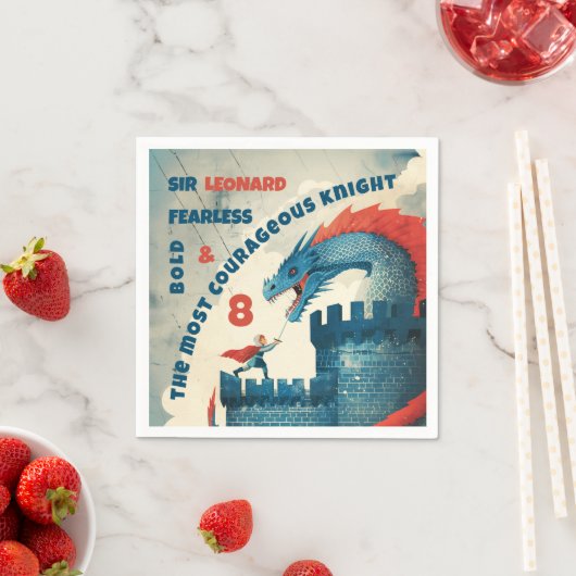 大胆不敵な騎士とドラゴンペーパーナプキン スタンダードカクテルナプキン (インサイチュ)