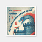 大胆不敵な騎士とドラゴンペーパーナプキン スタンダードカクテルナプキン (正面)