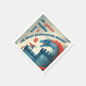 大胆不敵な騎士とドラゴンペーパーナプキン スタンダードカクテルナプキン (角)