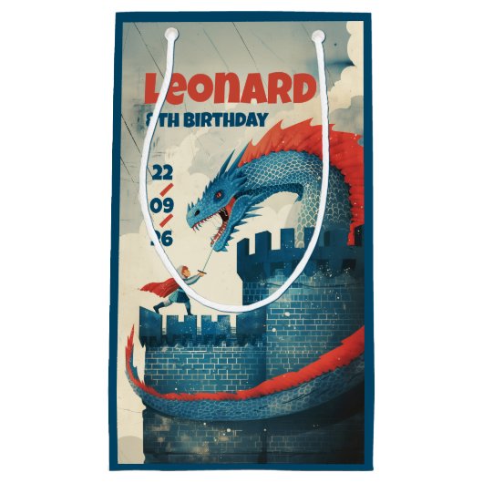 大胆不敵な騎士とドラゴン スモールペーパーバッグ (正面)