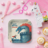 大胆不敵な騎士とドラゴン ペーパープレート (パーティー)