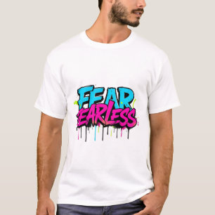 大胆不敵グラフィティTカラフル型 – スプレー絵を描デシグ Tシャツ