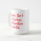 大胆不敵パーソナライズされたな女性引用文スモダンクリプト コーヒーマグカップ (正面左)