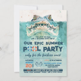 大胆不敵プールパーティー誕生日 招待状