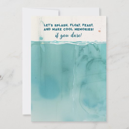 大胆不敵プールパーティー誕生日 招待状 (裏面)