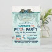 大胆不敵プールパーティー誕生日 招待状 (スタンド正面)