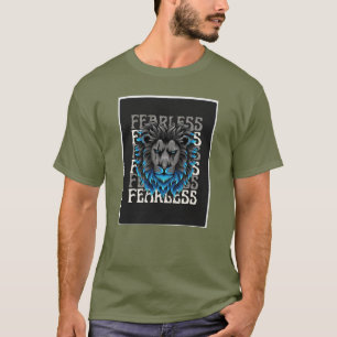 大胆不敵ライオンデザインTシャツ Tシャツ