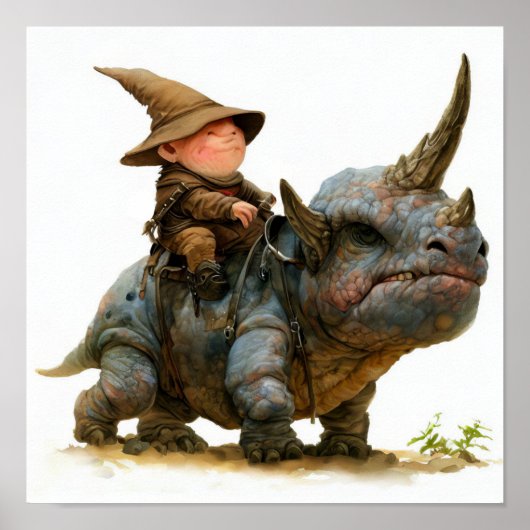 大胆不敵絵を描な戦士の小妖精や小人 ポスター (正面)