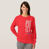 "大胆不敵"デザイナー女性長袖 Tシャツ (正面フル)