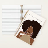 大胆不敵 |黒い女の子 |スパイラルノートブック ノートブック (内側)