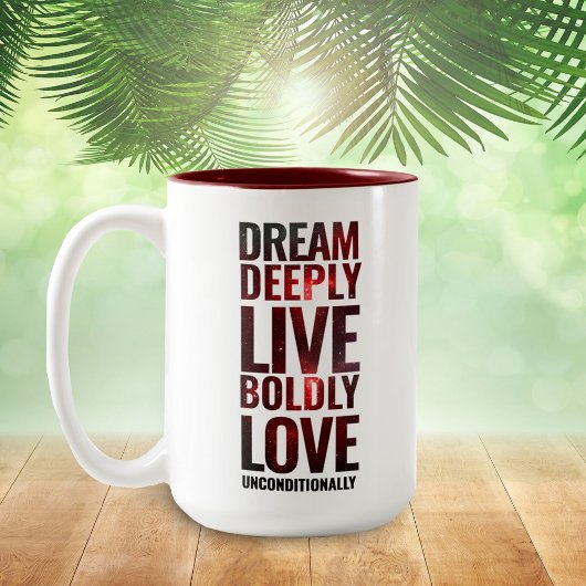 大胆感動的に生きる夢… ツートーンマグカップ