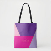 大胆 おしゃれ カラフル ストライプ パターン トートバッグ (正面)