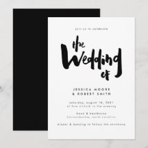 大胆 エッジィ モダン ブラック ブラシ スクリプト ウェディング