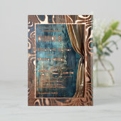 大胆 ドラマチック モダン  現代の箔押し招待状 箔招待状 (立ち正面)