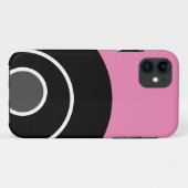 大胆 モダン エレガント ピンク ブラック 同心円 アート Case-Mate iPhoneケース (裏面(横))