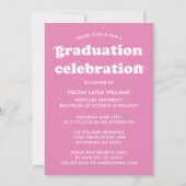 大胆 モダン レトロ 卒業生 | 卒業おめでとうございます 招待状 (裏面)