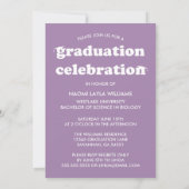 大胆 モダン レトロ 卒業生 | 卒業おめでとうございます 招待状 (裏面)