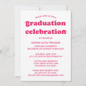 大胆 モダン レトロ 卒業生 | 卒業おめでとうございます 招待状 (裏面)