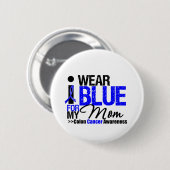 大腸がん私の母のための衣服ブルーリボン 缶バッジ (正面&裏面)
