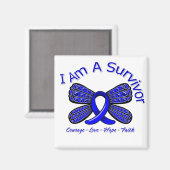 大腸がん蝶Iは生存者 マグネット (正面/裏面)