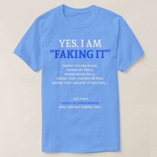 大腸がん認識度この中でごまかしている Tシャツ (デザイン正面)