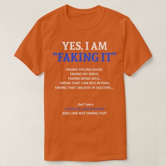 大腸がん認識度この中でごまかしている Tシャツ (デザイン正面)