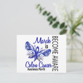 大腸がん認識度月形3.1蝶 ポストカード (スタンド正面)