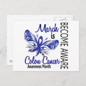 大腸がん認識度月形3.1蝶 ポストカード (正面/裏面)