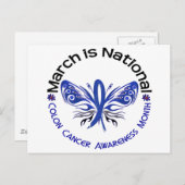 大腸がん認識度月形3.3蝶 ポストカード (正面/裏面)