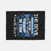 大腸がんW結腸鏡検査ブルーリボン フリースブランケット (正面(横))