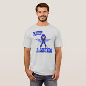 大腸保癌の男性の燃え尽きたTシャツと闘う Tシャツ (正面フル)