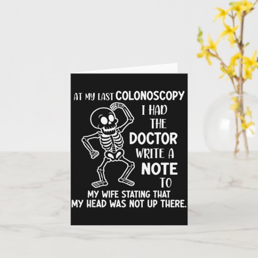 大腸内視鏡検査の最後に、医師にメモを書いてもらった カード (黄色い花)