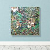 大腸菌の冬 キャンバスプリント (インサイチュ (ウッドフロア))