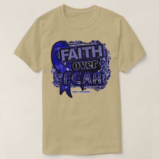 大腸認識度リボン信仰Fear Leopar Tシャツ (デザイン正面)