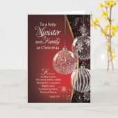 大臣と家族クリスマスバイブル引用文オーナメント カード (黄色い花)